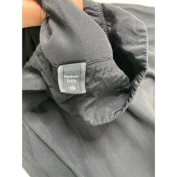 European Culture Button Front Wide Leg Jumpsuit Short Sleeve Collared Black S - Picture 12 of 14